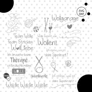Plotterdatei Stricken Wolle svg dxf, Plotterdatei von CoucouChou