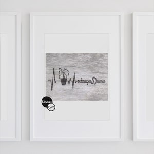 plotter bestand ECG zwarte duim svg dxf, planten svg, verdorde planten, hartslag svg, tuinieren, bestand zwarte duim door CoucouChou