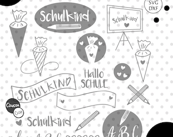 Schulkind Plotterdatei Einschulung erster Schultag svg dxf, CoucouChou