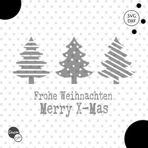 Plotter file Christmas tree svg dxf, Christmas svg, Merry x-Mas svg, CoucouChou