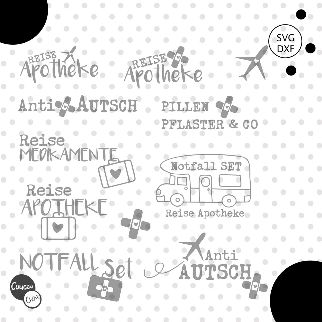 Plotter File Travel First Aid Kit Svg Dxf, Coucouchou - Etsy