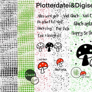 Plotter file and digistamps Happiness SVG DXF PNG with digi paper, file by CoucouChou