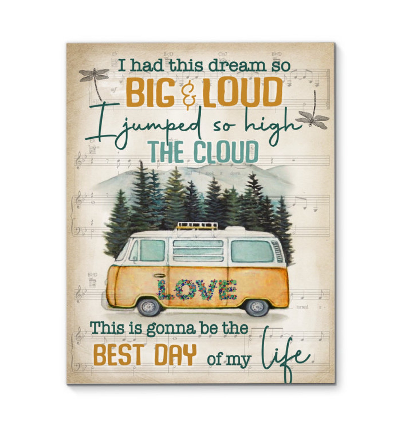 Music Sheet Camping I Had This Dream So Big & Loud Canvas  Etsy