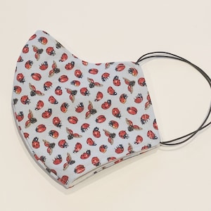 Cotton face mask, ladybird face mask, summer face mask, handmade face mask, washable face mask, reusable face mask, face mask