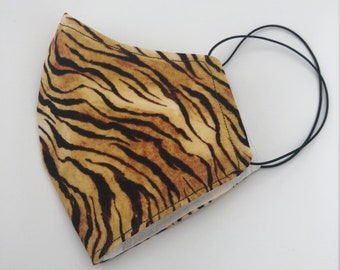 Tiger face mask made in Australia, cotton face mask, handmade face mask, washable face mask, reusable face mask