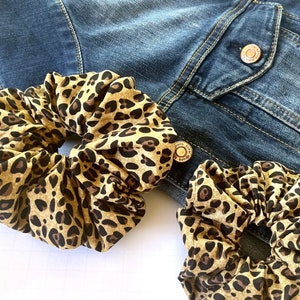 Medium and Jumbo Leopard Scrunchie, Hair Accessory, Gifts for Her