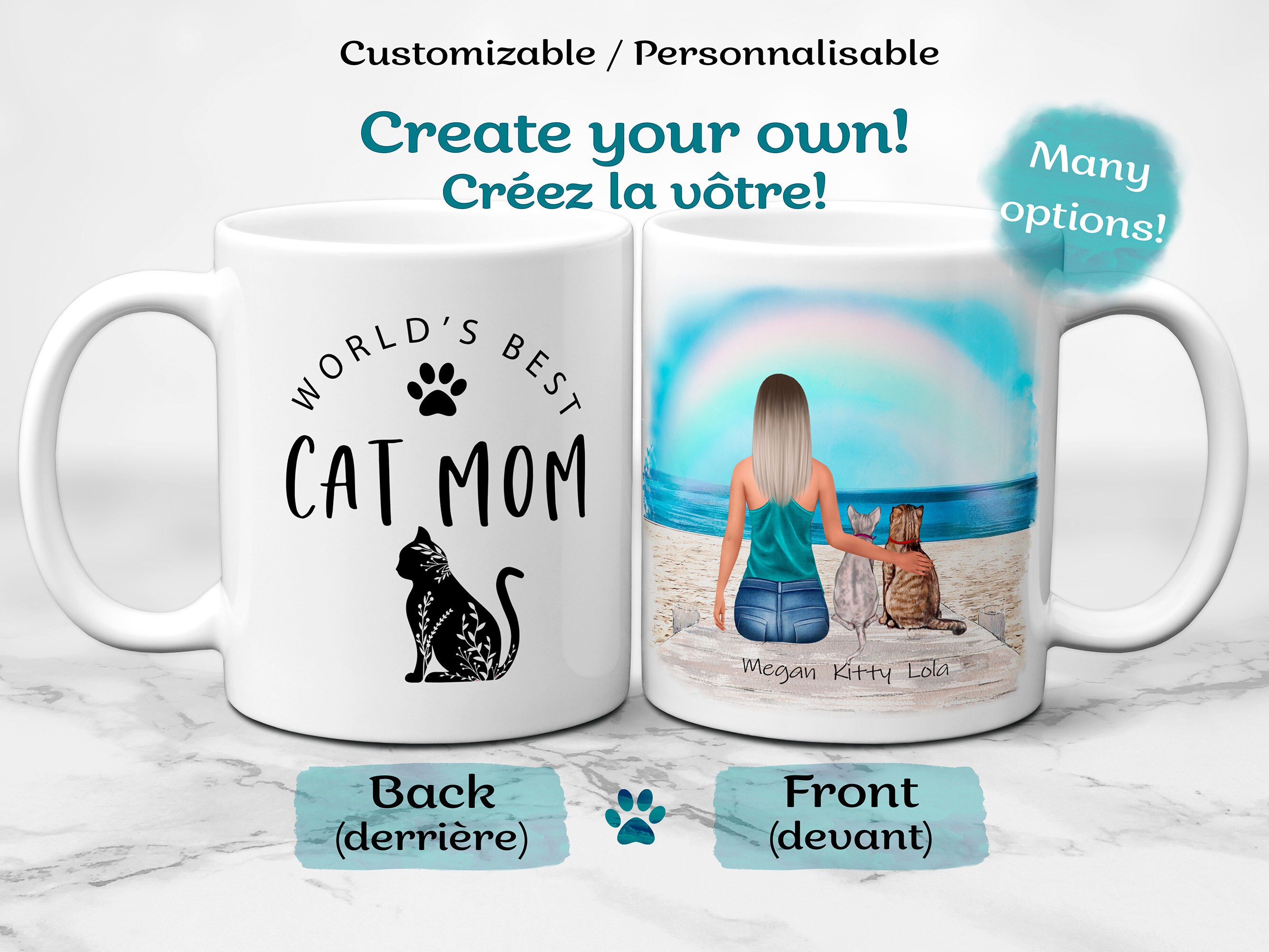 Custom Cat Mug Cat and Dog Coffee mug Dog lover gift Pet Etsy