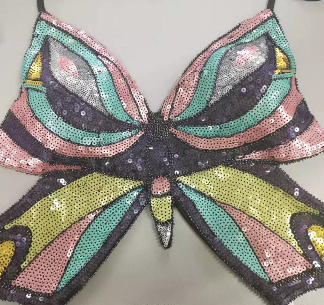 Sequin Butterfly Top Etsy