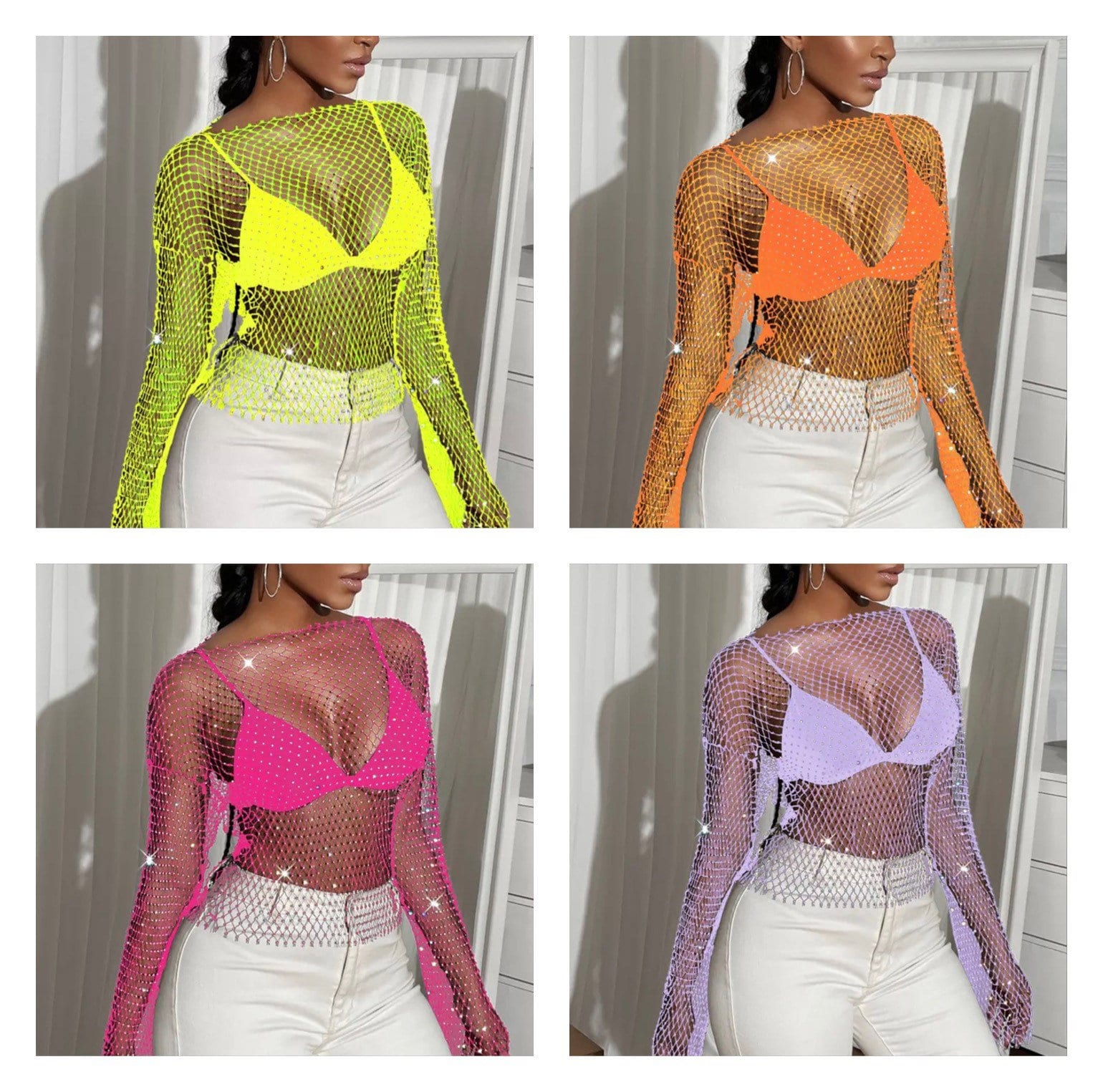 Neon Yellow Fishnet Etsy Canada
