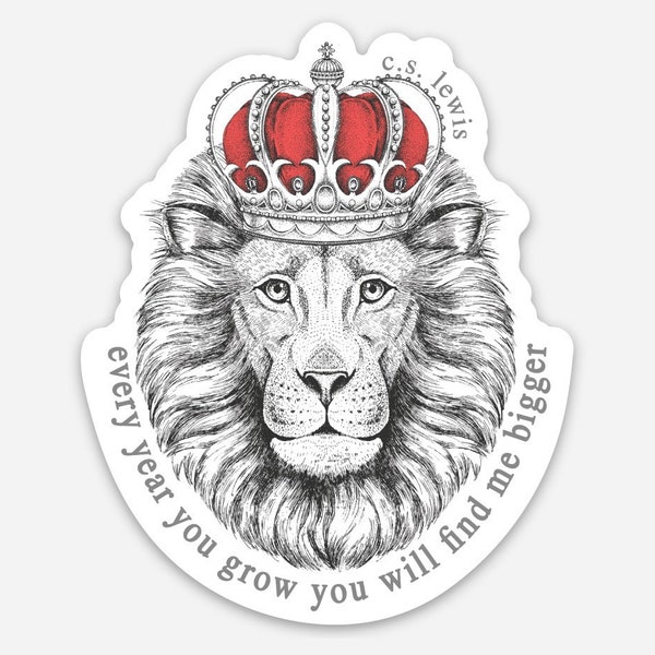 C.S. Lewis Aslan 3in Magnet or Sticker | Chronicles of Narnia | Professional, High-Quality, Die-Cut