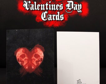 Dark Heart Collection Valentines Day Card - “Skull Heart” - Sold as Single Card or Set of Two - Dark humor | Fun | Valentine’s Day card