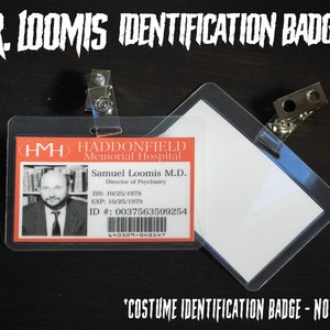 Costume "Halloween - Dr. Loomis" Identification Badges - Fun | costume | Horror