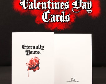 Dark Heart Collection Valentines Day Card - “Eternally Yours” - Sold as Single or Set of Two - Horror | Fun | Card