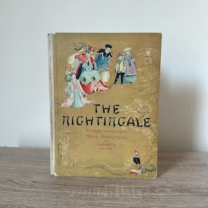 The Nightingale children&#39;s book, Hans Andersen vintage Childs story book oriental
