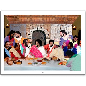 The Lord's Supper - Original, Black Jesus, Printable, Instant Digital Download, African American, Black Christian, Wall Art, Unique Artwork.