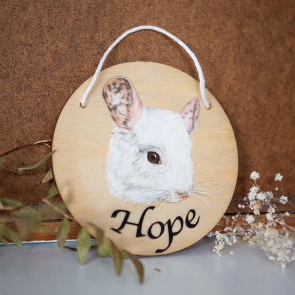 Chinchilla Personalised Name Wooden Sign, Room Cage Sign.  Gift ideas for chinchilla lovers. Custom Plaque