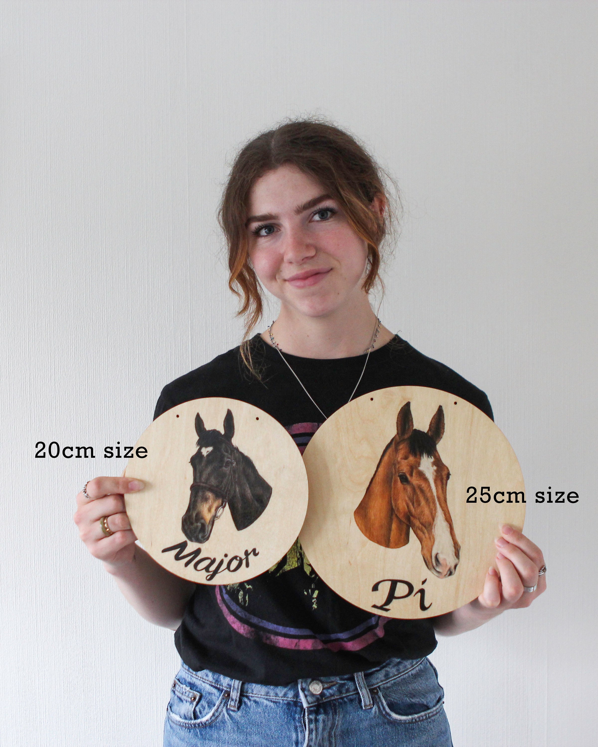 Plaque De Porte Personnalisée Enfant - Prénom Avec Cheval Ou Chien - Fabriquée Main UK