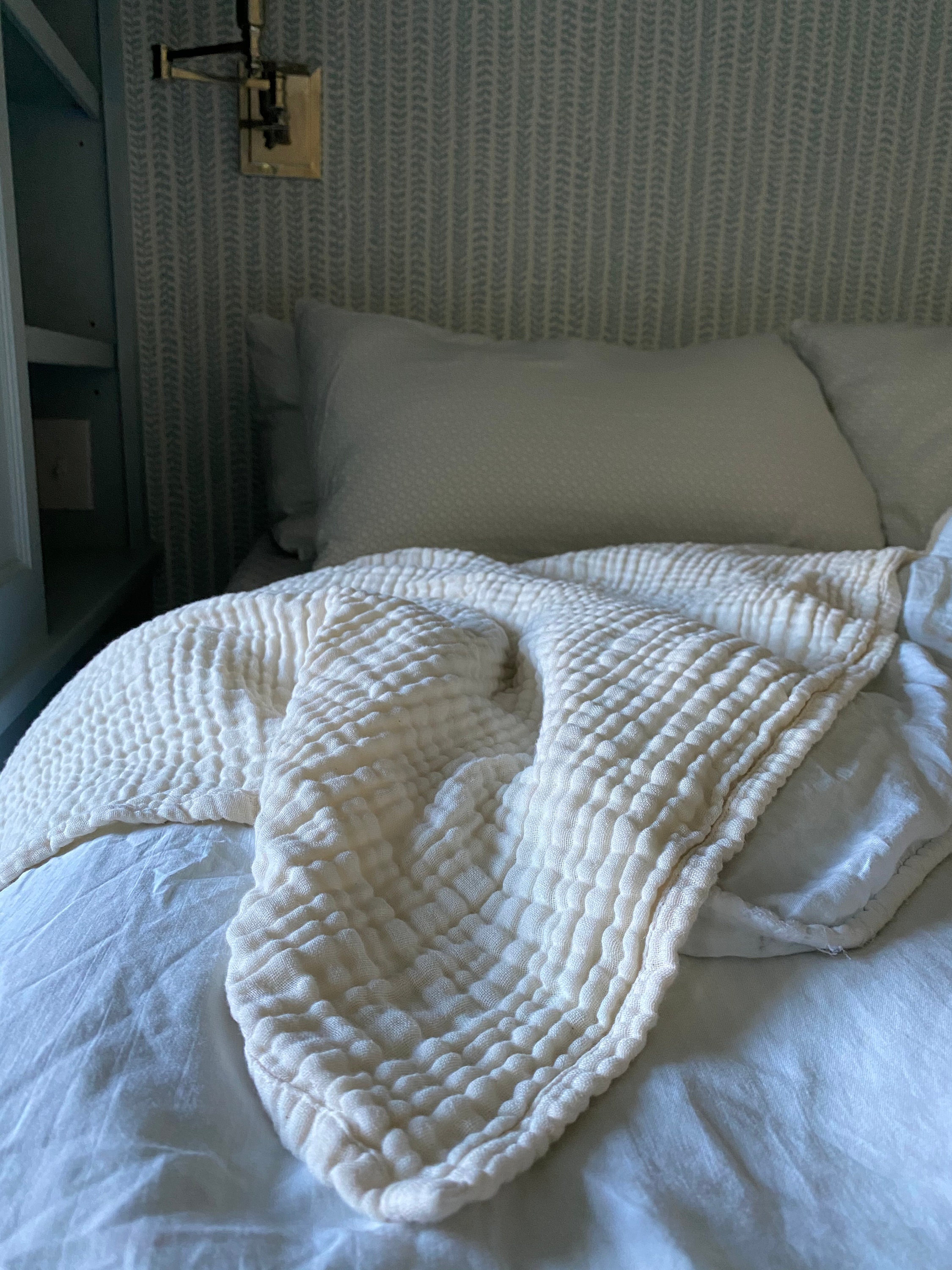 Organic Queen Cotton Muslin Blanket in 8 Layers. A Tasteful Etsy