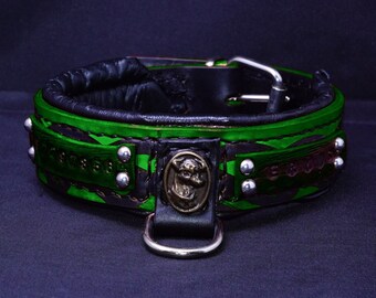 ハンドメイドレザーのジャックラッセル犬用首輪：パーソナライズされた