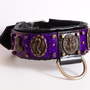 Viking leather handmade dog collar Honeycomb with padding, pitbull terrier, american bully, bulldog collar, doberman collar, mastiff collar