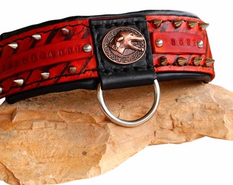 Italian Greyhound Whippet Afghan Greyhound leather dog collar