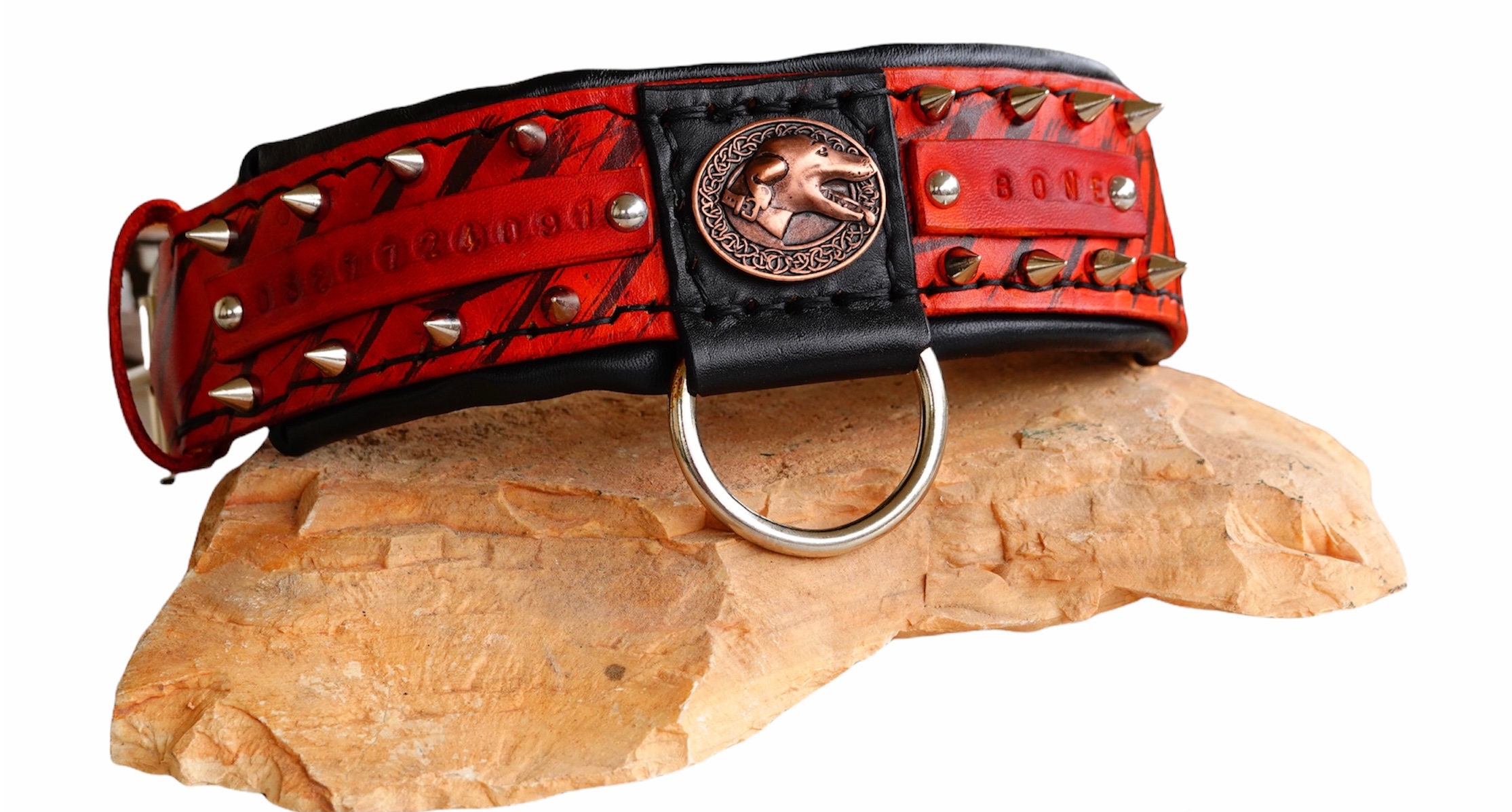 Italian Greyhound Whippet Afghan Leather Dog Collar
