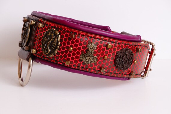 Odin Dog Collar Leather Honeycomb, Cane Corso, German Shepherd