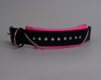 dog collar girl , dog collar handmade , pink dog collar , padded dog collar , dog collar for puppies , small dog collar , bespoke collar