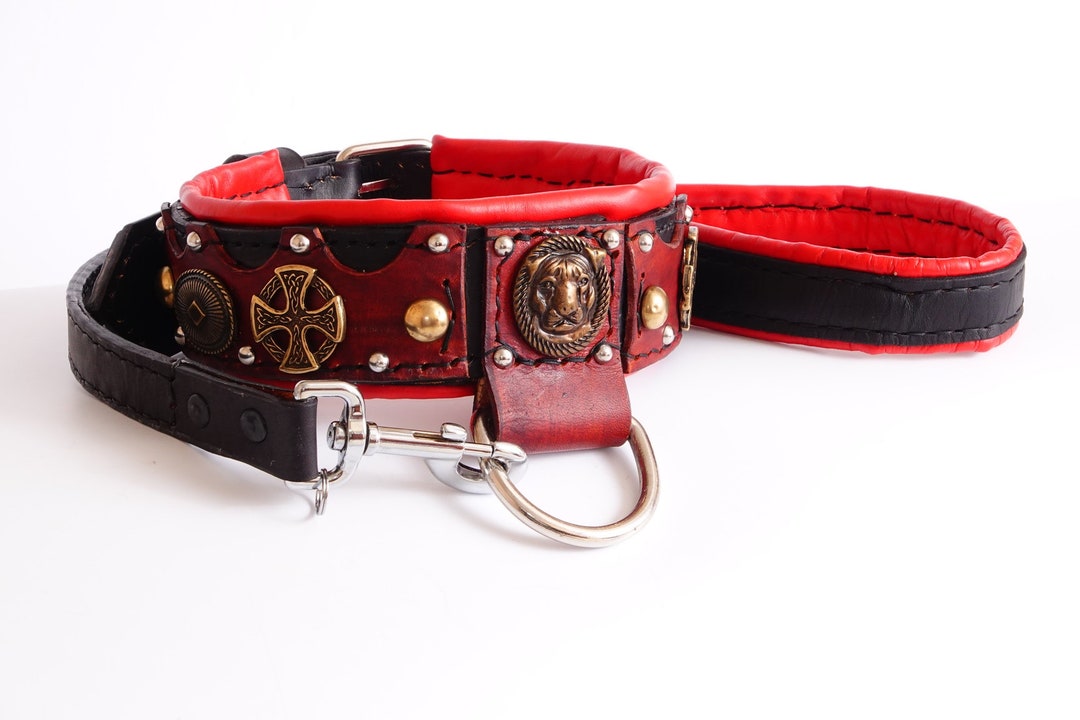 American Bully Collar and Leash Set, Pitbull Collar With Matching Leash