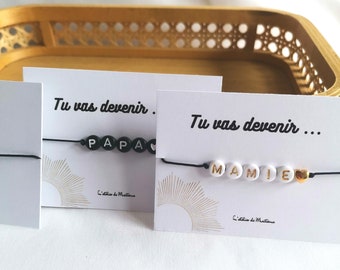 Bracelet annonce grossesse, bracelet "tu vas devenir", annonce grossesse originale, bracelet annonce naissance