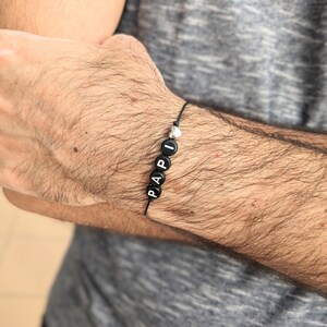 Pulsera de letras papi, regalo del día del abuelo, pulsera del día del abuelo