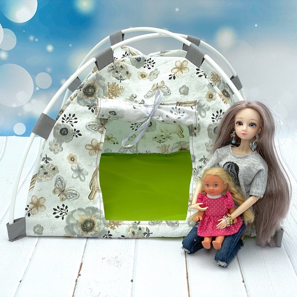 Tente de camping miniature pour poupée Blythe Licca, poupée de 30 cm (12 pouces) Pullip Azone BJD G.I. Maison de poupée Joe et poupées similaires à l'échelle 1:6