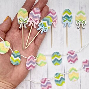 Miniatur Osterei Girlande oder Picks, Puppenhaus Diorama Dekor