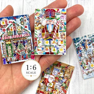 Miniatyrjuladventskalender med öppningsbara fönster för dockhus, modedockor, BJD-dockor, dioramatillbehör, dekoration i skala 1/6