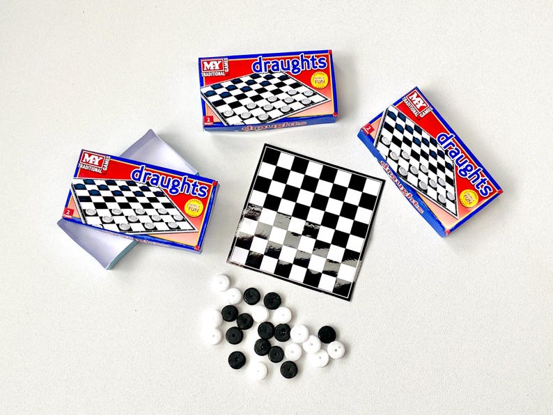 Colbert Checkers Mini Miniature Draughts / Checkers Board Game for Fashion Dolls, Bjd Dolls ...