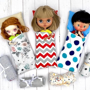 Sleeping bag for doll fits Blythe Pullip Dal Yeolume Rainbow high and similar dolls with big heads dollhouse miniatures 1:6 accessories