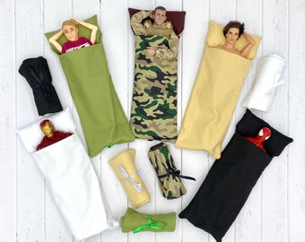 Sleeping bag for action man figure military doll Ken G.I. Joe scale 1/6 1:6 camouflage army camping dollhouse accessories diorama