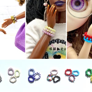 Bead Bracelets set for fashion dolls Azone Fashion Royalty BJD Blythe Pullip Poppy Parker doll accessories jewellery jewelry for dolls