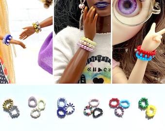 Bead Bracelets set for fashion dolls Azone Fashion Royalty BJD Blythe Pullip Poppy Parker doll accessories jewellery jewelry for dolls