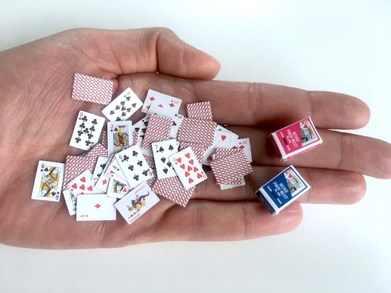 Miniature Poker Playing Cards DIY for Dollhouse Diorama Dolls Like Barbie  Blythe 1:6 Scale 2 Decks 54 Cards Doll Accessories 