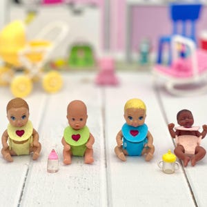Miniature bib and diaper nappy set for baby doll Krissy  happy family nursery zuru mini baby doll clothes pampers dollhouse accessories