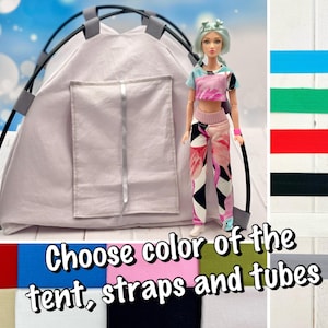 Aanpasbare campingtent voor poppen van 11/12 inch schaal 1:6 voor modepop Blythe Sindy tot 30 cm poppen poppenhuisminiaturen accessoires