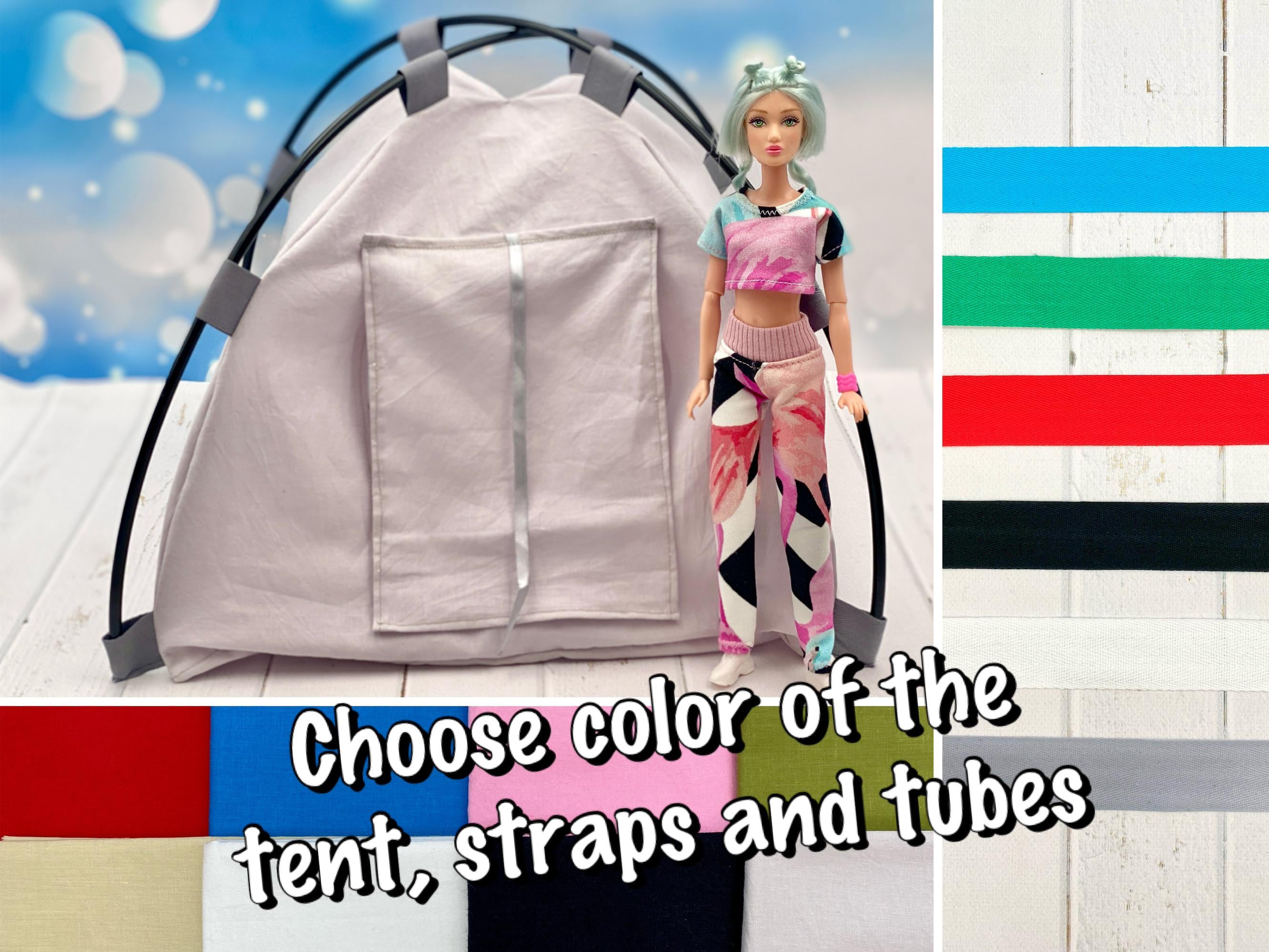 Customizable camping tent for 11/12 inches dolls scale 1:6 for fashion doll Blythe Sindy up to 30cm dolls dollhouse miniatures accessories