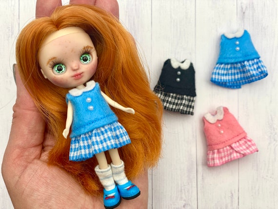 Mini Dress for Doll Petite Blythe Dollcena LPS Blythe Little Pullip Little Dal Outfit Doll Accessories Clothes Etsy UK