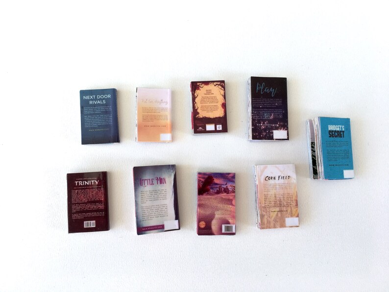 Set of 9 miniature dollhouse novel openable books with pages Etsy