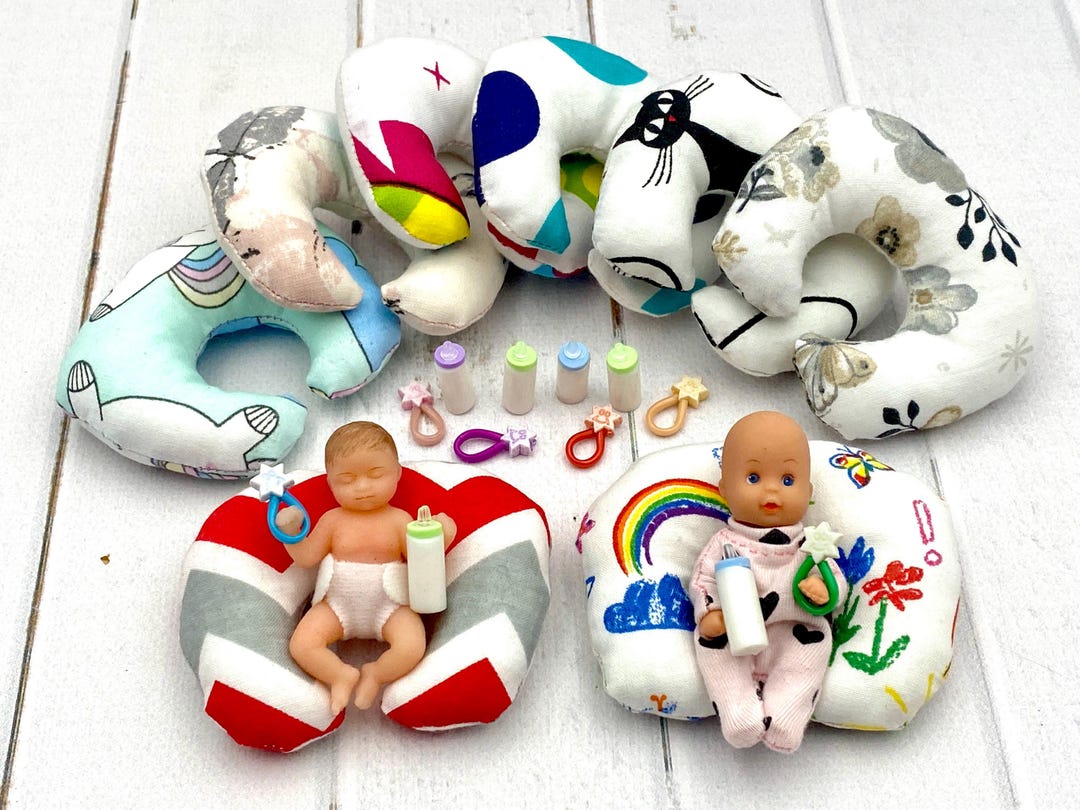 Nursing Pillow Rattle Milk Bottle for Mini Inch Baby Doll Zuru