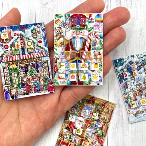 Miniature Christmas Advent Calendar with openable windows for dollhouse fashion dolls bjd dolls decoration accessories diorama scale 1/6