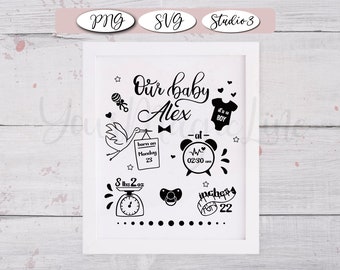 Download Birth Announcement Svg Etsy