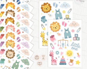 Paquete de pegatinas de bebé adorables / Troqueles para álbumes de recortes (SVG, PNG, PDF)
