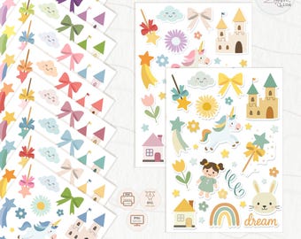 Paquete de pegatinas de bebé adorables / Troqueles para álbumes de recortes (SVG, PNG, PDF)